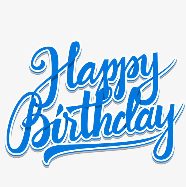 Blue Happy Birthday Wordart, Blue Happy Birthday, Wordart, Happy Birthday Png And Vector - Feliz Cumpleanos, Transparent background PNG HD thumbnail