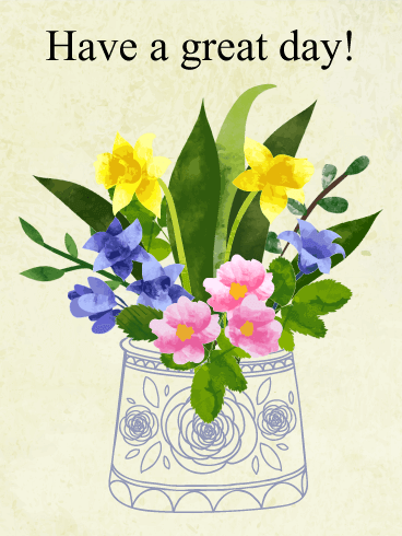 Flower Great Day Card - Have A Good Day, Transparent background PNG HD thumbnail