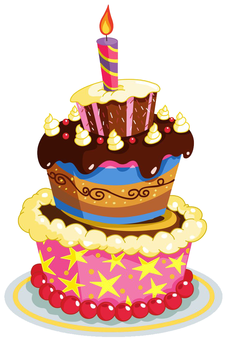 Cartoon birthday cake buckle 