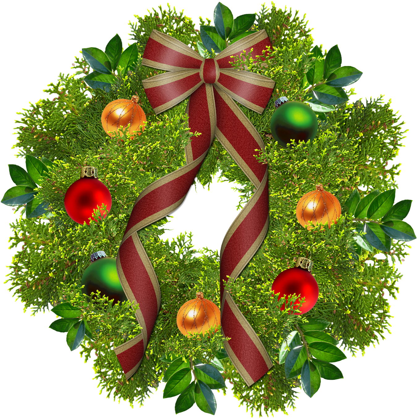 Christmas Decoration Png - Christmas Wreath, Transparent background PNG HD thumbnail