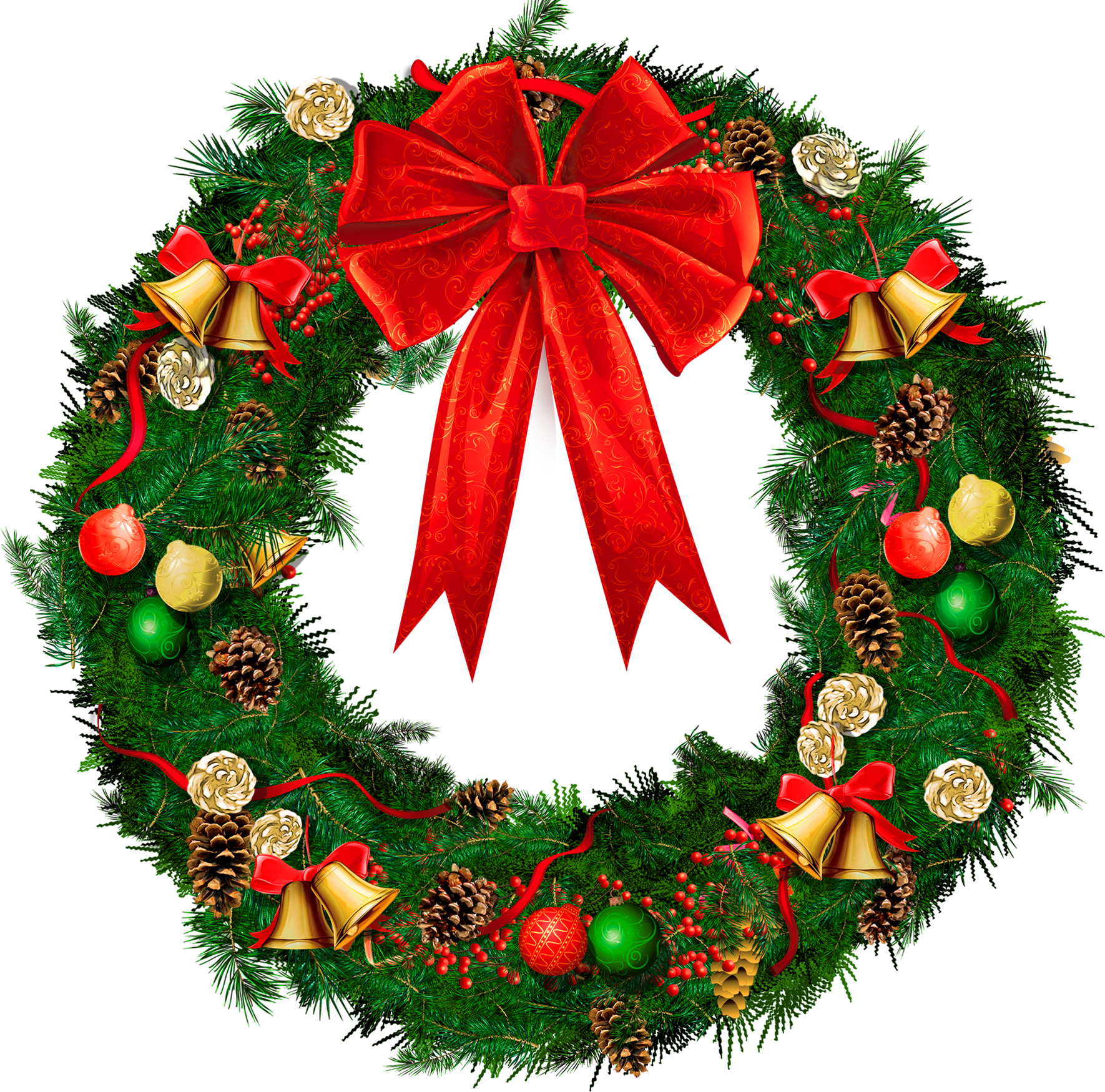 Christmas Wreaths Clip Art   Clipart Library - Christmas Wreath, Transparent background PNG HD thumbnail