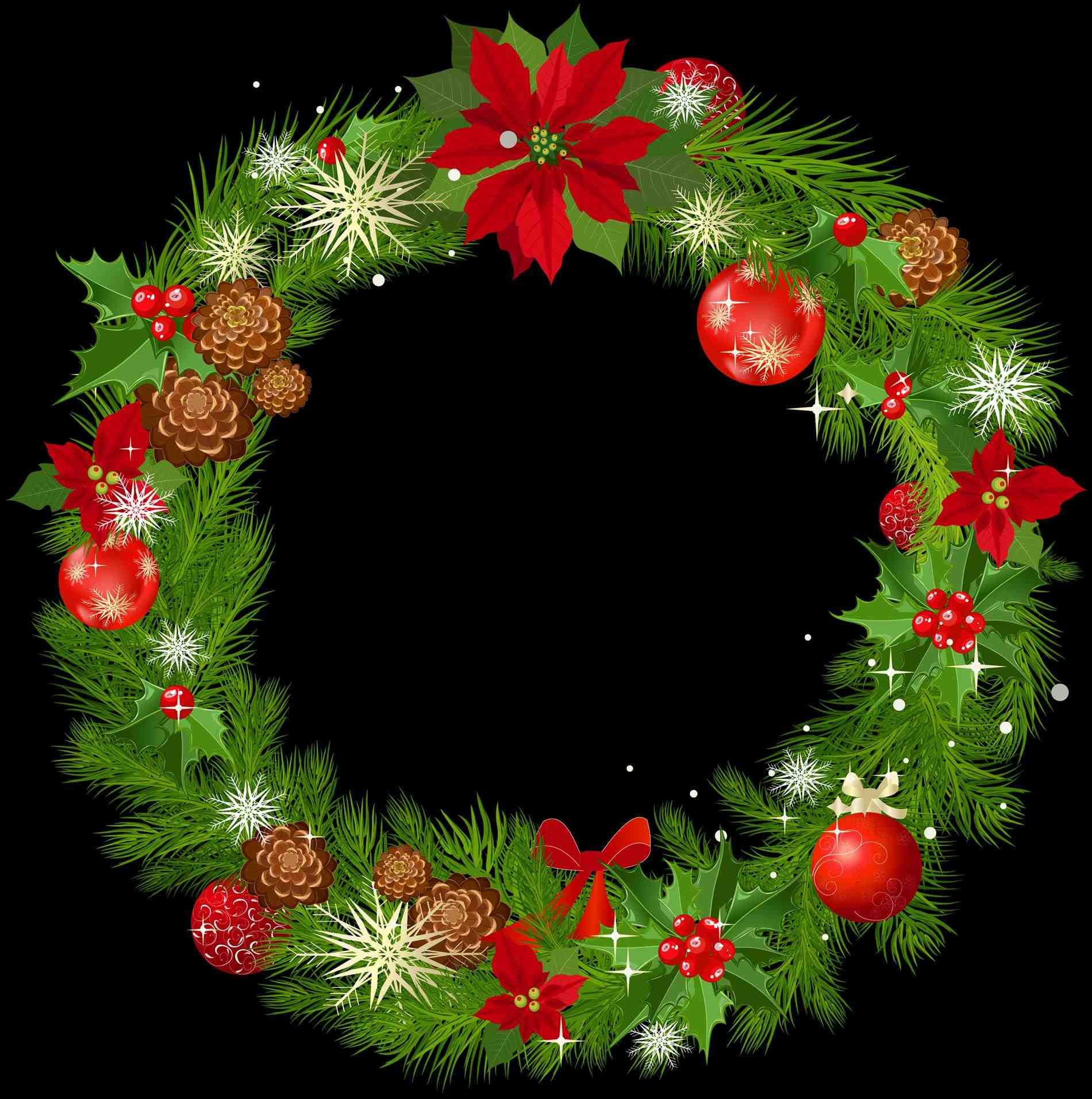 Color Png Hd Mart Png Real Christmas Wreath Transparent Background Hd Mart Pine Garland Cliparts Free - Christmas Wreath, Transparent background PNG HD thumbnail