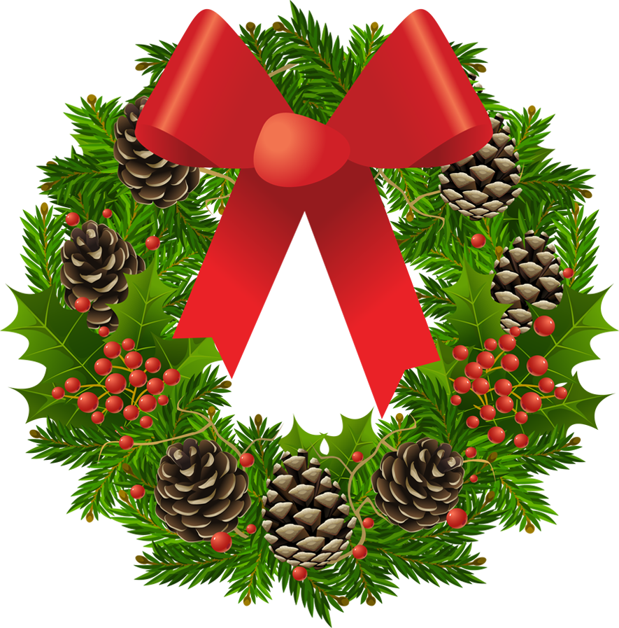 Transparent Christmas Wreath Clipart Picture - Christmas Wreath, Transparent background PNG HD thumbnail