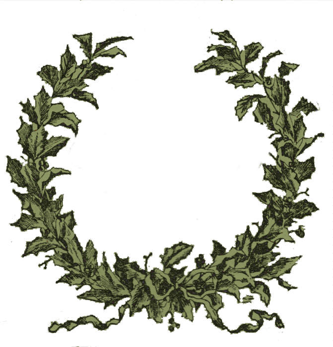 Vintage Clip Art   Holly Wreath Frame   The Graphics Fairy - Christmas Wreath, Transparent background PNG HD thumbnail