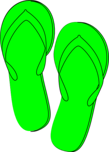 Bright Green Flip Flops Clip Art - Flip Flops, Transparent background PNG HD thumbnail