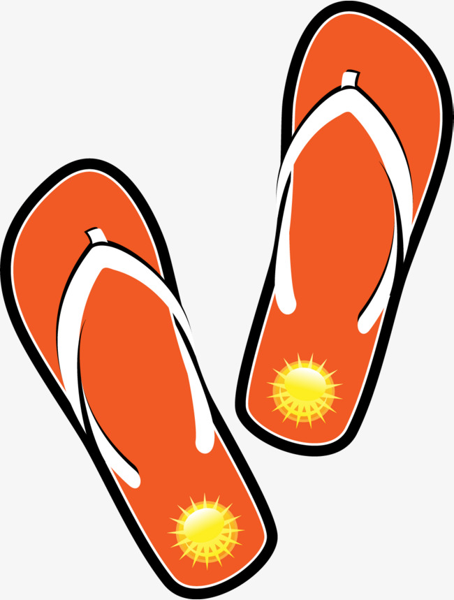 Cartoon Orange Flip Flops, Cartoon, Orange, Flip Flops Free Png Image - Flip Flops, Transparent background PNG HD thumbnail