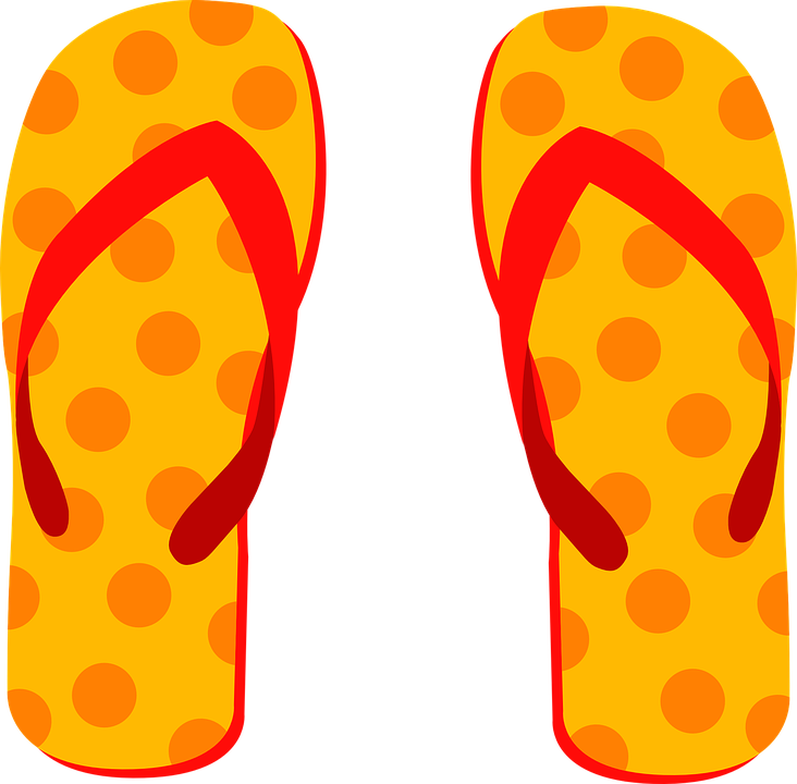 Cartoon orange flip flops, Ca