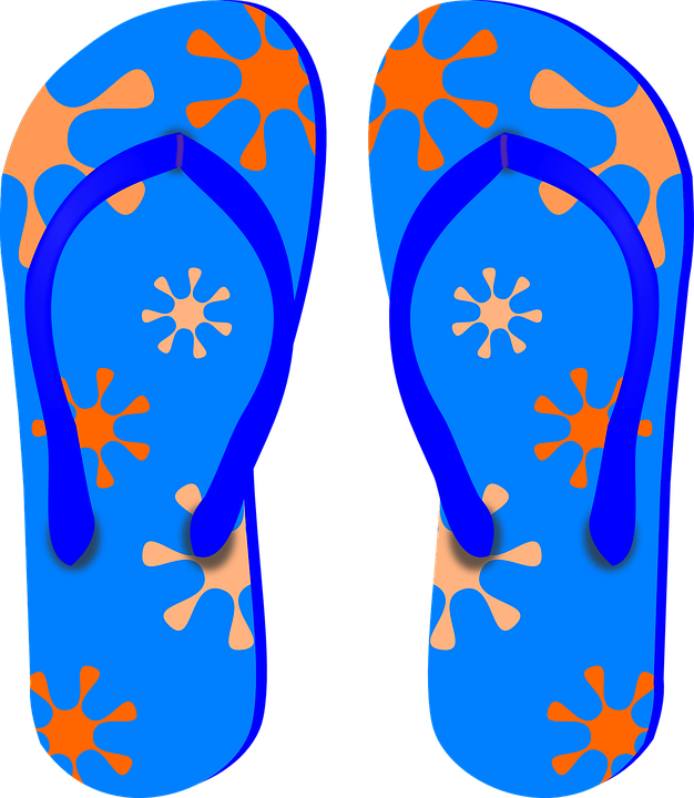 Cartoon orange flip flops, Ca