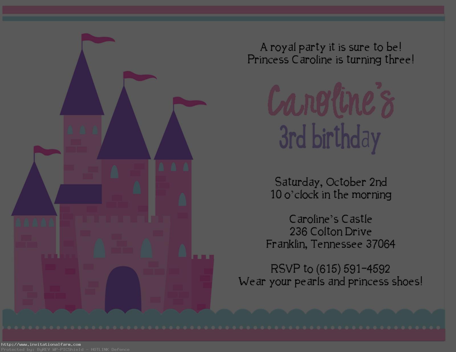 3Rd Princess Birthday Invitations - For Birthday Invitations, Transparent background PNG HD thumbnail