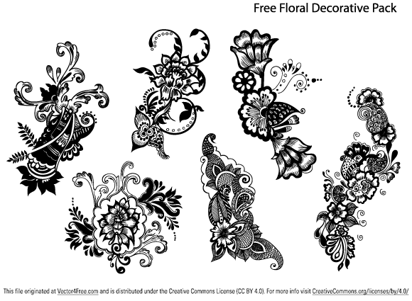 Free Hand Drawn Floral Decorative Vector Pack By Smashingstock Pluspng.com. File Format Ai, - For Commercial Use, Transparent background PNG HD thumbnail