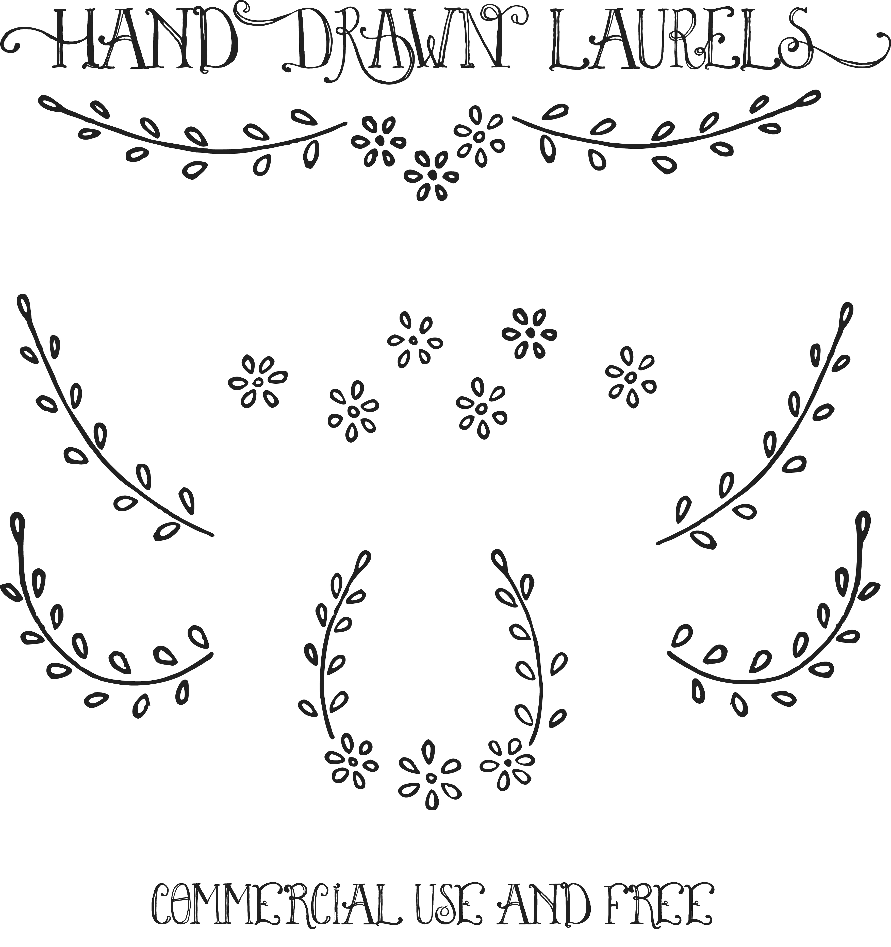 Download Royalty Free Images U2013 Hand Drawn Laurels Clip Art U0026 Vectors - Images For Commercial Use, Transparent background PNG HD thumbnail
