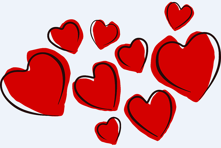 A Collection Of Red Heart Sketches - Valentines Day, Transparent background PNG HD thumbnail