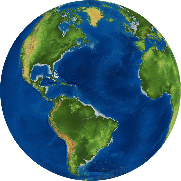 Globe, Earth, World, Map, Blu