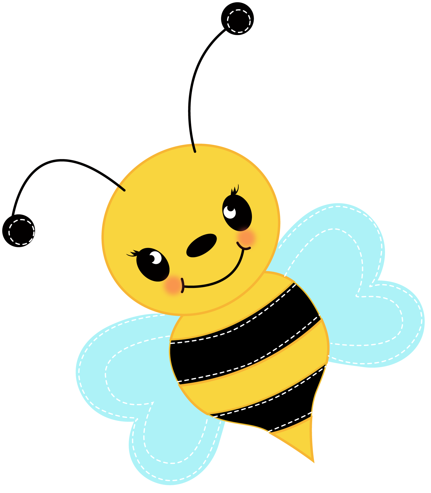 Free Cute Bee Clip Art For - Honey Bee, Transparent background PNG HD thumbnail