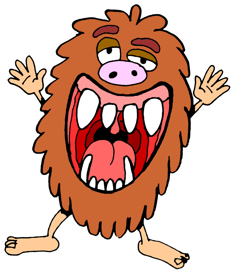 Monster Clip Art Cartoon - Hungry, Transparent background PNG HD thumbnail