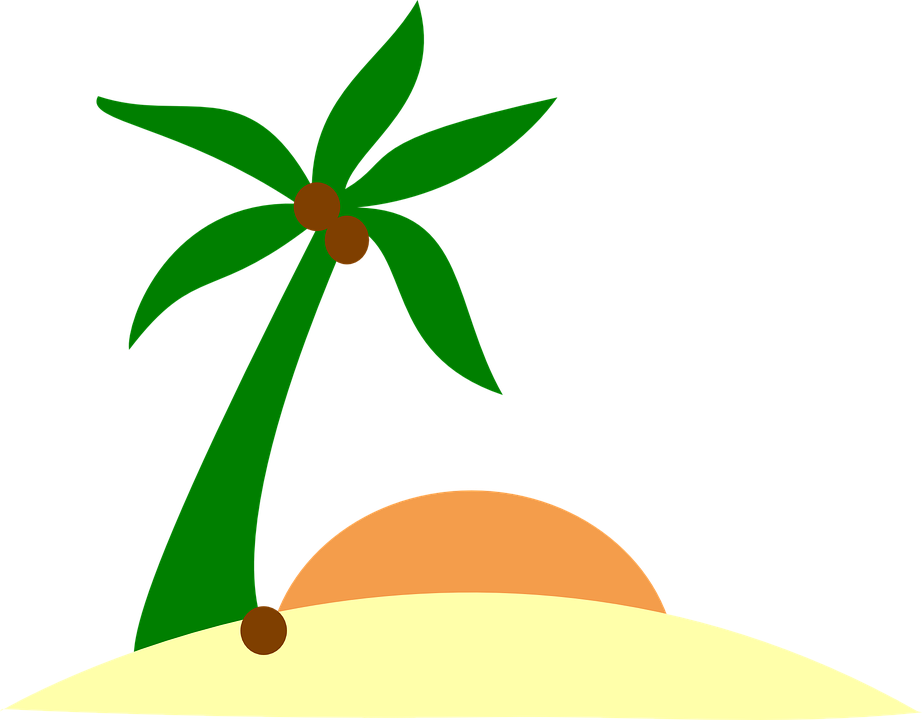 Sand, Beach, Island, Palm, Sun, Tree, Holiday, Sunset - Island, Transparent background PNG HD thumbnail