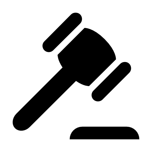 The Icon Is A Simple Line Drawing Of A Gavel Facing Right With The Head Facing. Png 50 Px - Law, Transparent background PNG HD thumbnail