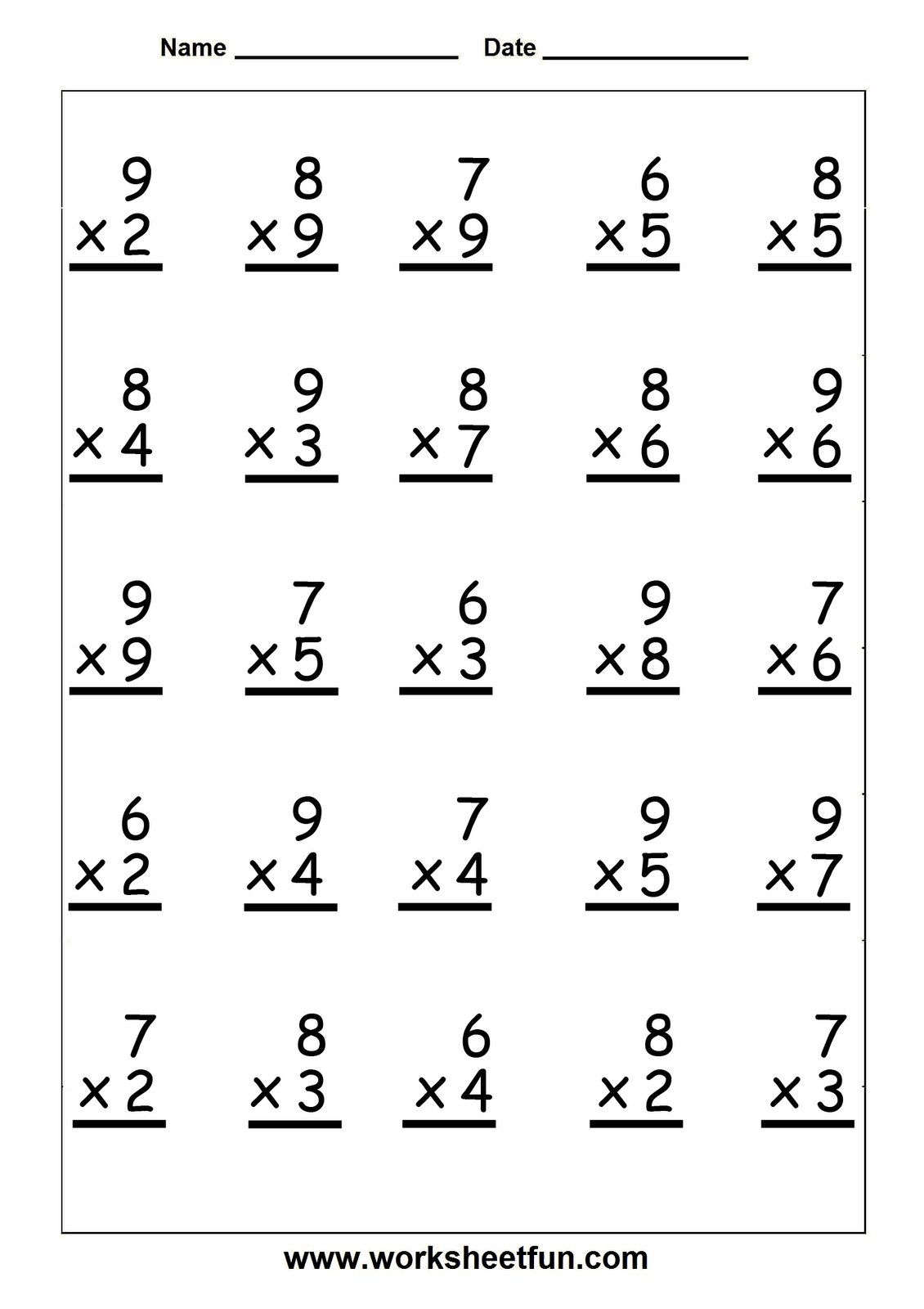 Free Printable Multiplication Worksheets | Multiplication Worksheets   1,2 And 3   Three Worksheets - Multiplication, Transparent background PNG HD thumbnail