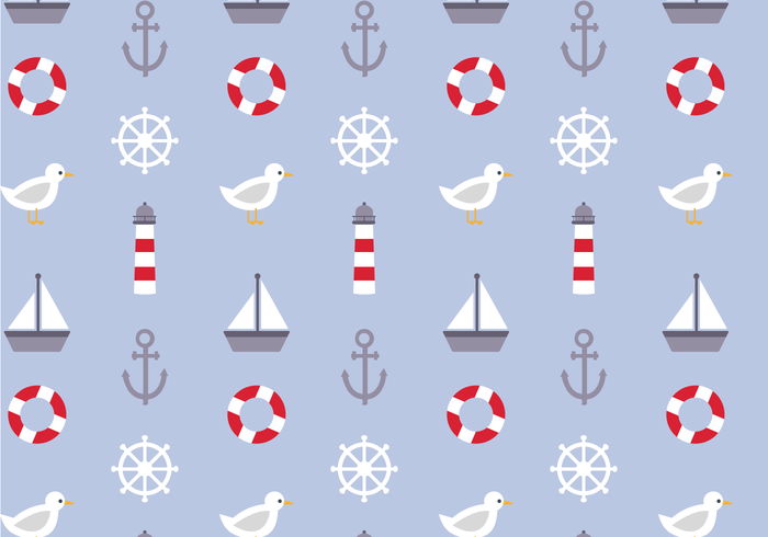 Free Nautical Pattern Vector - Nautical, Transparent background PNG HD thumbnail