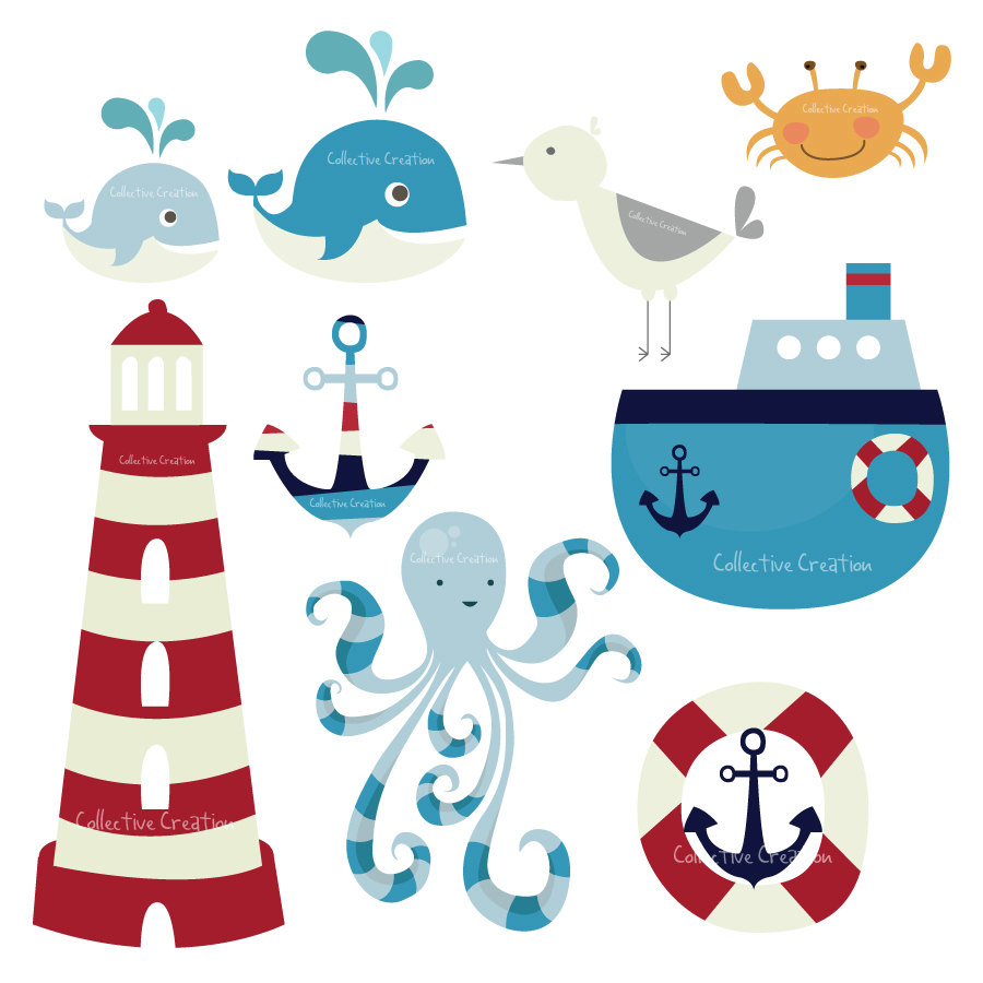 Nautical Themed Digital Clip Art Set By Collectivecreation $4.99 - Nautical, Transparent background PNG HD thumbnail