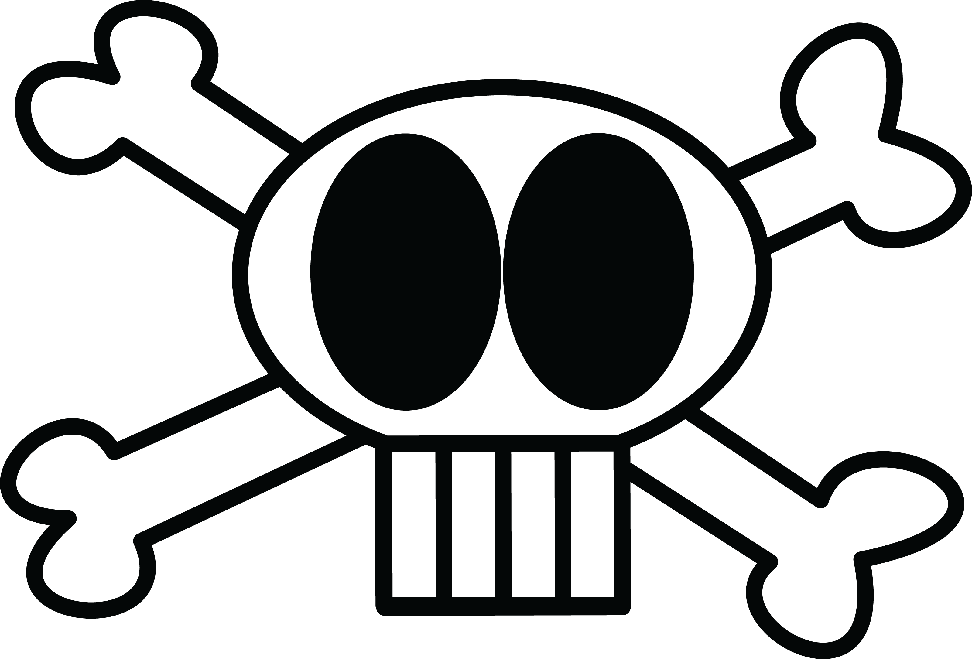 Free Clipart Illustration Of Skull And Crossbones #000197 . - Pirate Skull, Transparent background PNG HD thumbnail