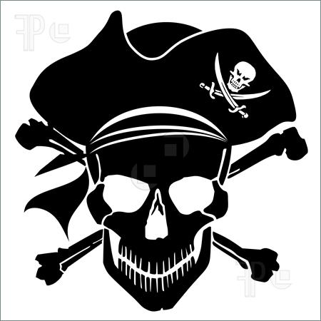Pirate Clip Art Free Printable | Illustration Of Pirate Skull Captain With Hat And Cross Bones - Pirate Skull, Transparent background PNG HD thumbnail