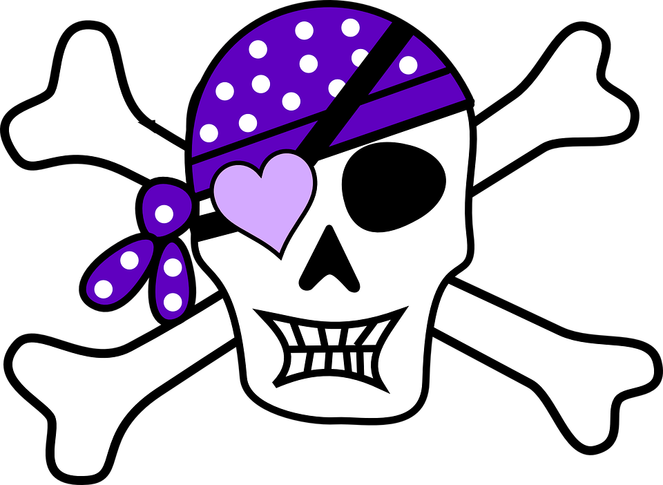 Pirate, Skull, Purple, Skullcap, Girl, Gothic - Pirate Skull, Transparent background PNG HD thumbnail