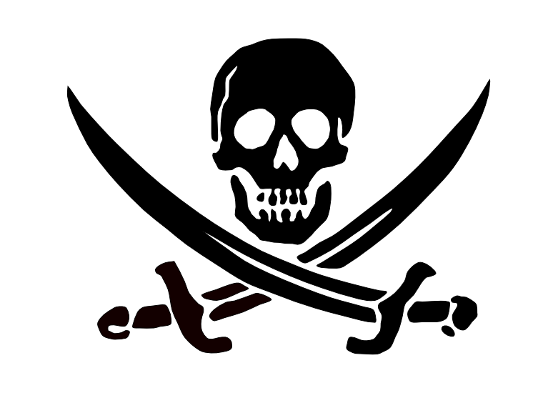 Free Png Pirate Skull - Pirate Skull With Swords Decal   Custom Wall Graphics, Transparent background PNG HD thumbnail