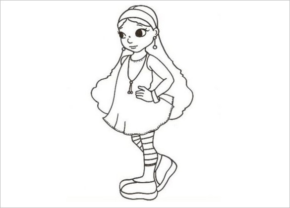 Standing Teen Girl Print Page - Teenagers, Transparent background PNG HD thumbnail