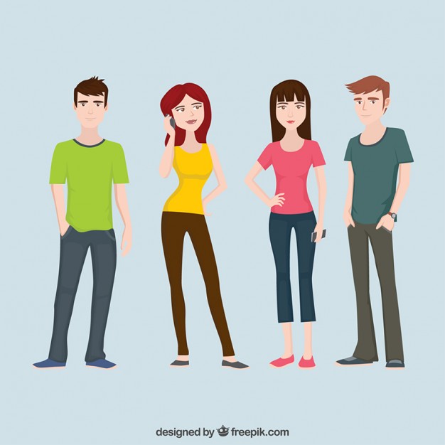 Teenagers Character Flat Collection - Teenagers, Transparent background PNG HD thumbnail
