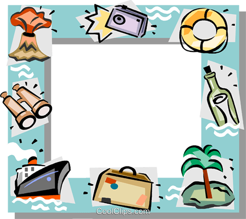 Vacation Themed Frame Royalty Free Vector Clip Art Illustration - Vacation Pictures, Transparent background PNG HD thumbnail