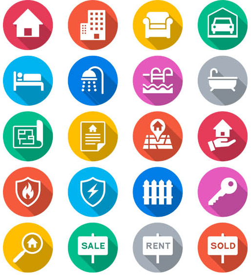 Real Estate Icons Set | Ai Format Free Vector Download . Hdpng.com Real Estate Vector - Real Estate Imag, Transparent background PNG HD thumbnail