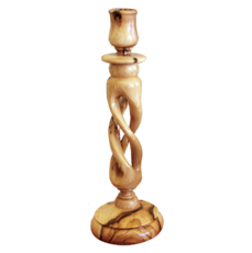 Free Shipping Bethlehem Olive Wood Twisted Candlestick - Church Candles, Transparent background PNG HD thumbnail
