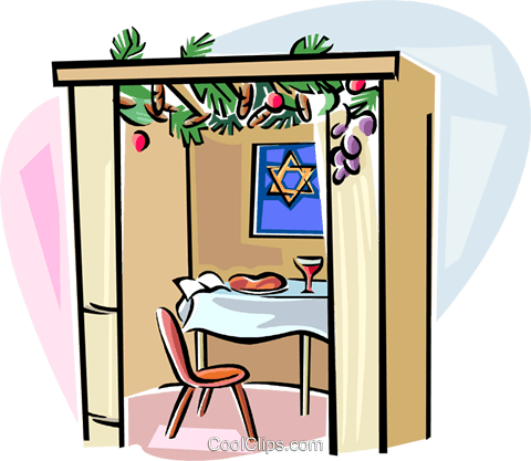 Sukkah with decorations for t
