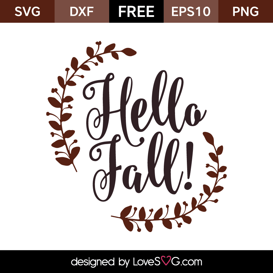 Free Svg Cut Files   Hello Fall - Svg, Transparent background PNG HD thumbnail