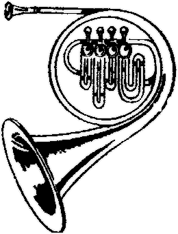 French Horn PNG Black And White - Download Pngtransparen