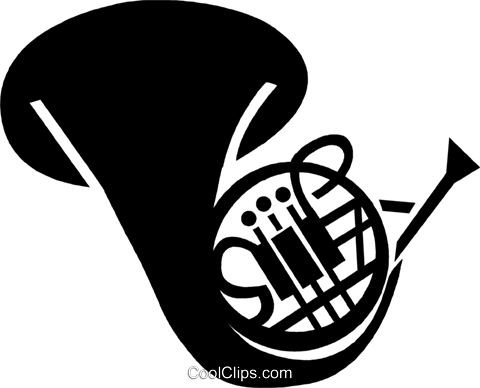 French Horn Royalty Free Vector Clip Art Illustration - French Horn Black And White, Transparent background PNG HD thumbnail