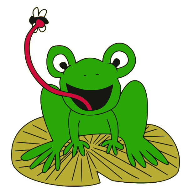 Frog on lily pad clip art