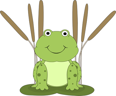 Frog on lily pad clip art
