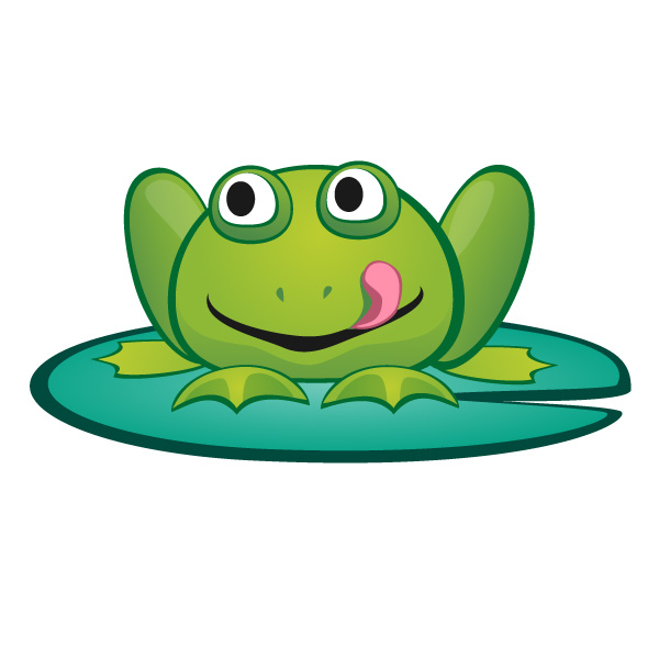 Frog on a Lily Pad Clip Art -