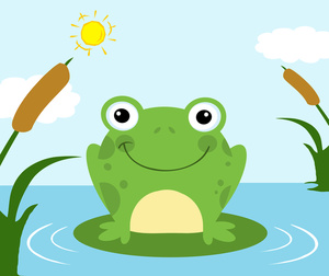 Frog Lily Pad Clipart - Frog On Lily Pad, Transparent background PNG HD thumbnail