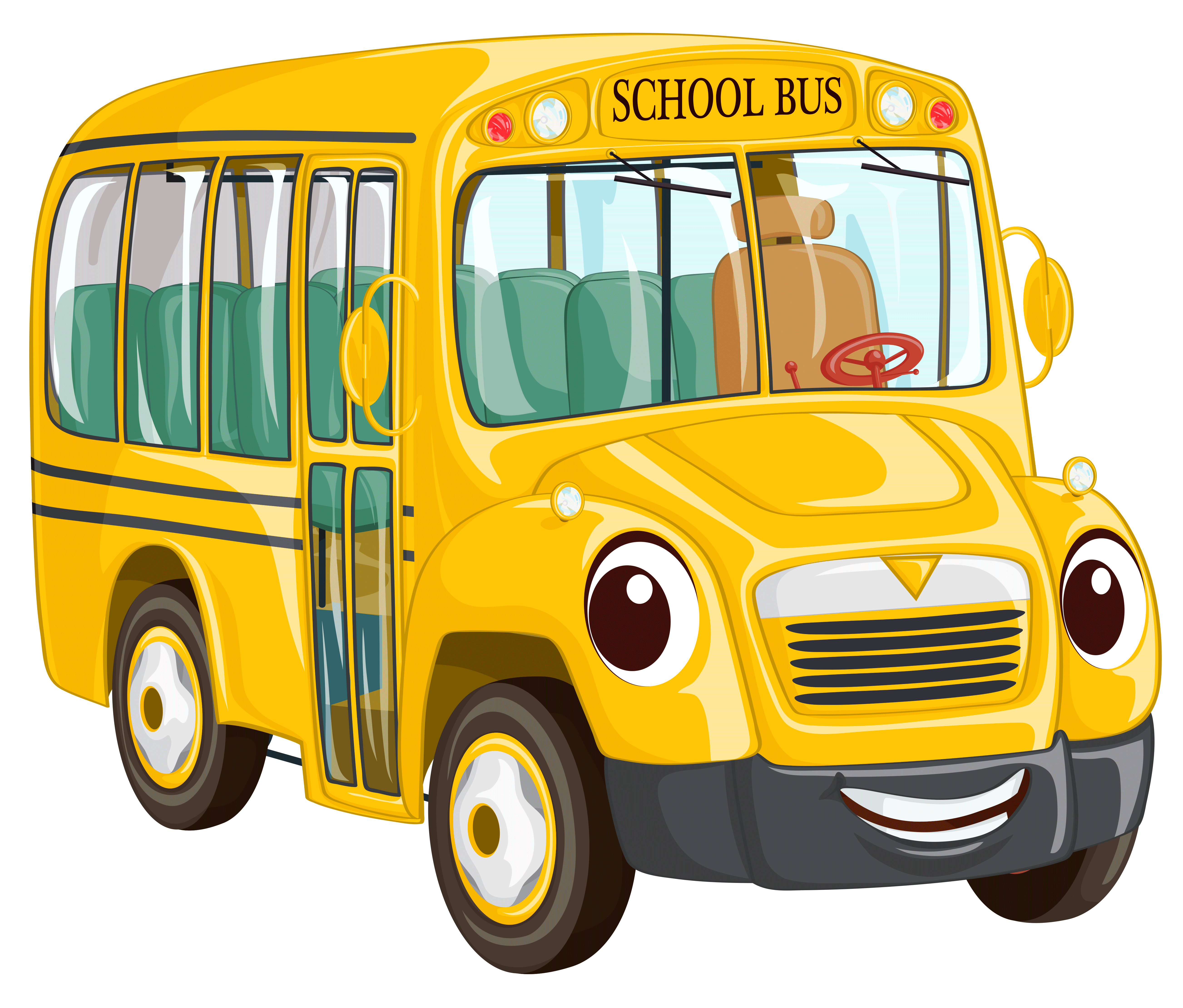 Smiling Cartoon School Bus Png Clipart   Download Free Images In Png - Frog On School Bus, Transparent background PNG HD thumbnail
