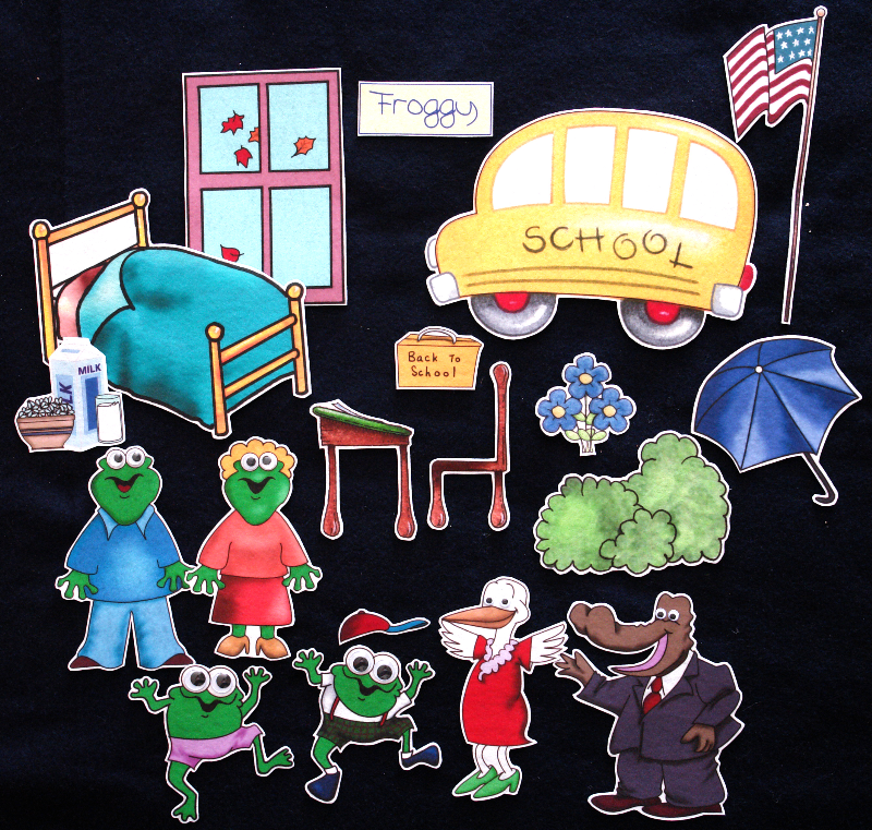Froggy Goes To School 19 Pc Flannel Felt Story - Froggy Goes To School, Transparent background PNG HD thumbnail