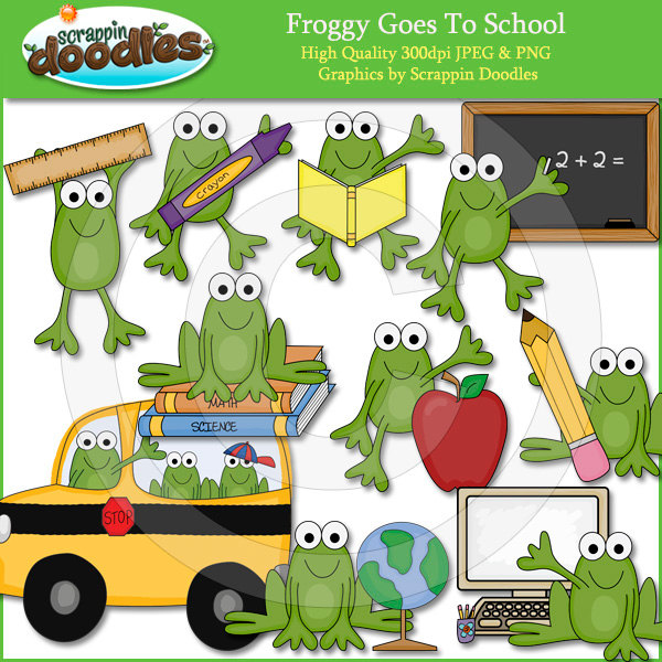  - Froggy Goes To School, Transparent background PNG HD thumbnail