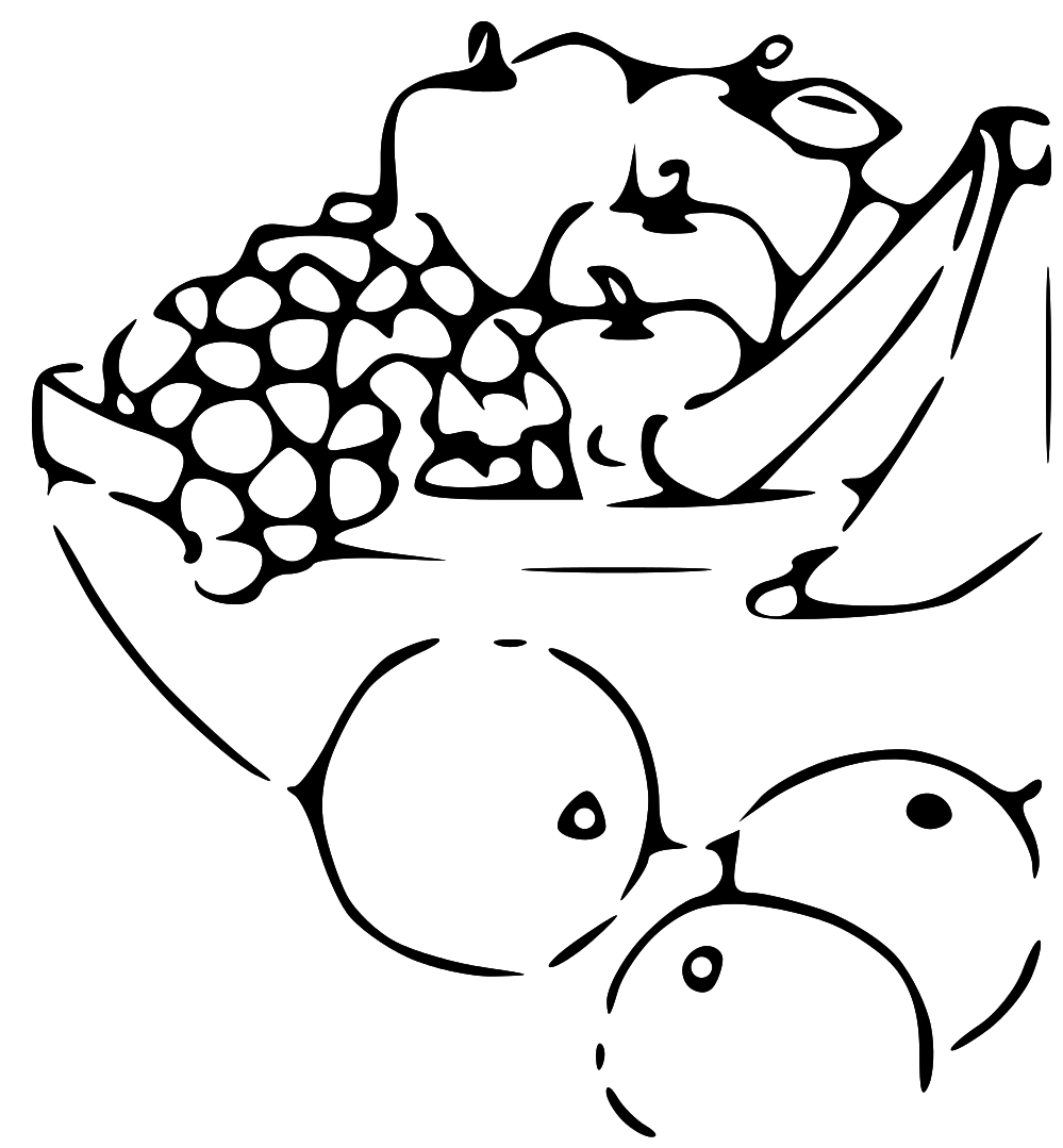 Fruit And Veg Png Black And White - Fruit Black And White Black And White Clipart Of Fruits Logo More 3, Transparent background PNG HD thumbnail