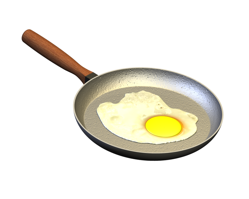 Egg And Frying Pan   Step / Iges,autodesk Inventor   3D Cad Model   Grabcad - Frying, Transparent background PNG HD thumbnail