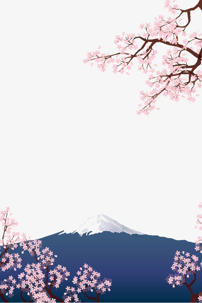 Cherry Fuji Mountain, Pink, Cherry Blossoms, Mount Fuji Png Image And Clipart - Fuji Mountain, Transparent background PNG HD thumbnail