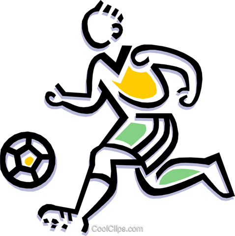 Fußballer Dribbeln Ball Vektor Clipart Bild - Fussballspieler Mit Ball, Transparent background PNG HD thumbnail
