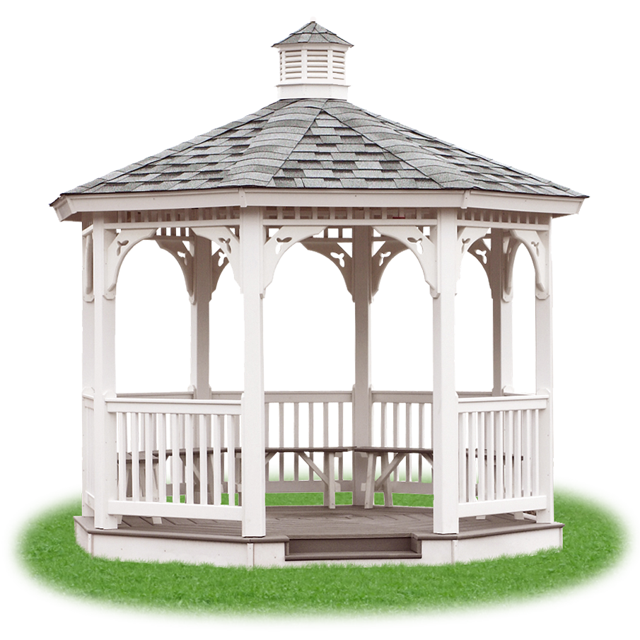 Open Vinyl Single Roof Octagon Gazebo From Pine Creek Structures - Gazebo, Transparent background PNG HD thumbnail