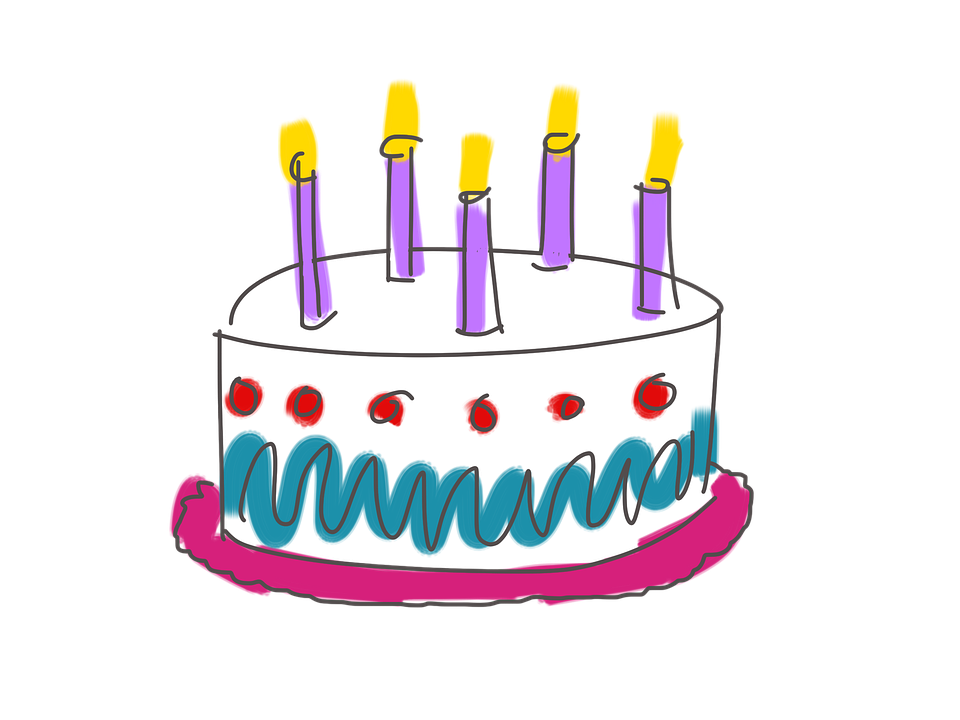 Geburtstag, Torte, Kerzen, Fünf, Kuchen, Happy Birthday - Geburtstagstorte Mit Kerzen, Transparent background PNG HD thumbnail